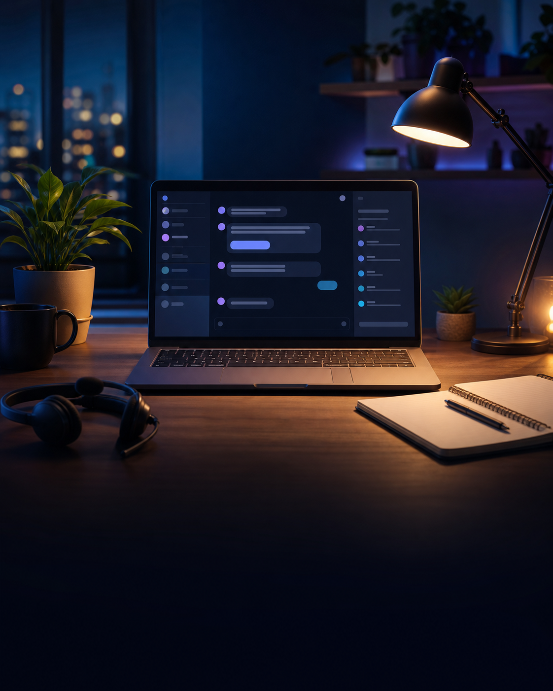Remote Arbeitsplatz mit Chat-Moderation Dashboard